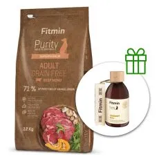 Fitmin Purity Adult Beef Grain Free 12 kg + Fitmin Purity Lososov&yacute; olej ZADARMO