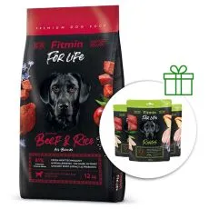 Fitmin dog For Life Beef & Rice 12 kg + 3x Fitmin For Life Rings ZADARMO